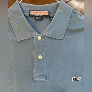 Vineyard Vines Men's Slate Blue Polo with Whale Logo